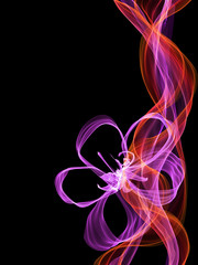 Fototapeta na wymiar fantasy flower abstract red line weave