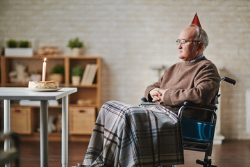 Disable man having birthday