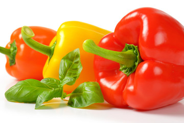 three ripe bell peppers