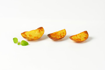 three potato wedges