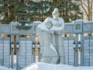 Monument to the lost soldiers/ Zelenodolsk, Tatarstan, Russia - February 06, 2016:   Victory Park. Monument to the lost soldiers in days of the Great Patriotic War 1941 - 1945
