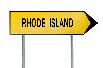 Yellow street concept sign Rhode Island isolated on white