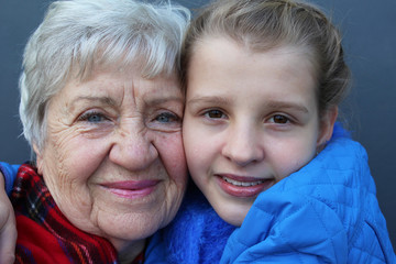 Grandmother with a granddaughter