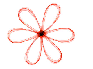 flower drawn red gradient lines