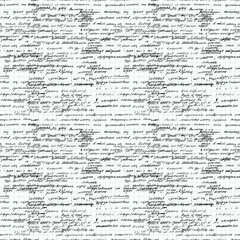 Vector seamless pattern with real hand written text on endless copybook paper sheet grid. Lectures archives science. Natural hand writing style. Endless pattern with handwriting text. Calligraphic.