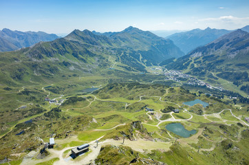 Aerial view on the city Alps
