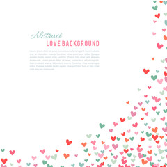 Romantic pink and blue heart background. Vector illustration