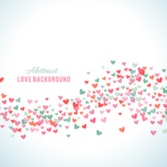 Romantic pink and blue heart background. Vector illustration