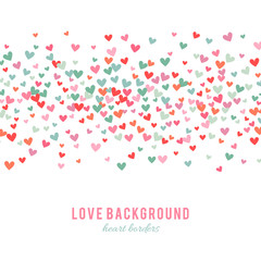 Romantic pink and blue heart background. Vector illustration