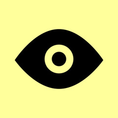 Eye sign. Flat style icon
