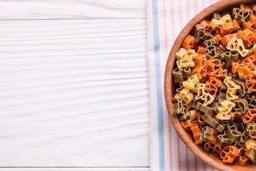 still life with raw homemade pasta and ingredients for pasta.