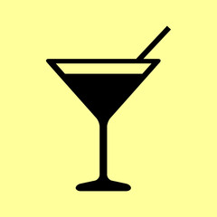 Coctail sign. Flat style icon