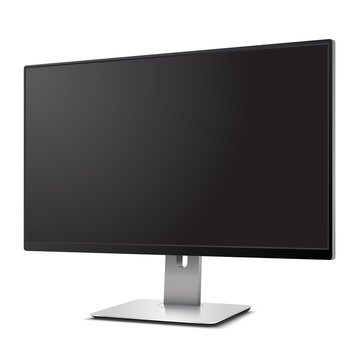 Computer Monitor with blank screen Mockup Isolated on White