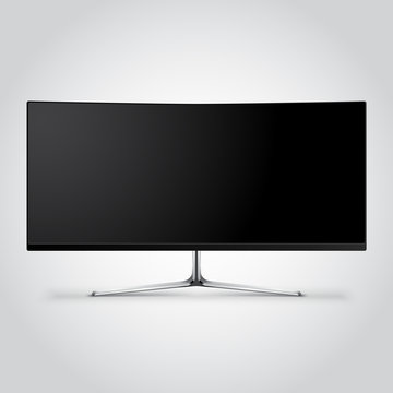 Wide screen computer monitor, Mockup of flat tv