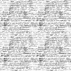 Vector seamless pattern with real hand written text on white paper. Lectures archives on different science, geometry, math, physics, electronic engineering subjects. Natural hand writing style.
