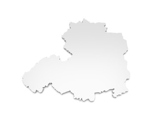 3D Karte Sachsen-Anhalt - Saalekreis