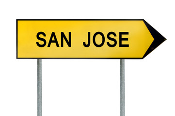 Yellow street concept sign san Jose isolated on white