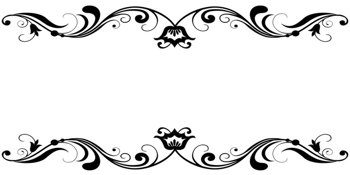 Black White Floral Border Card