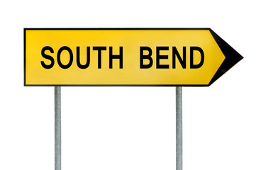 Yellow street concept sign South Bend isolated on white