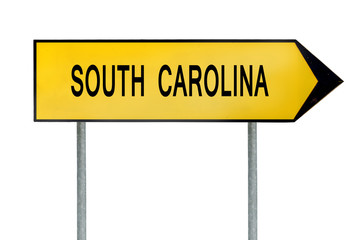 Yellow street concept sign South Carolina isolated on white