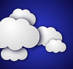 Clouds on a dark blue background vector