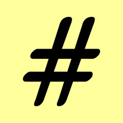 Hashtag sign. Flat style icon