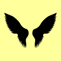 Obraz premium Wings sign. Flat style icon