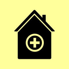 Hospital  sign. Flat style icon