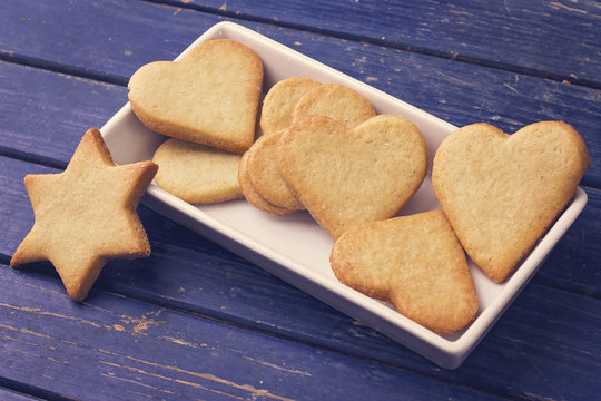 Sugar Cookies On The White Plate