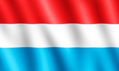 Flag of Luxembourg waving in the wind