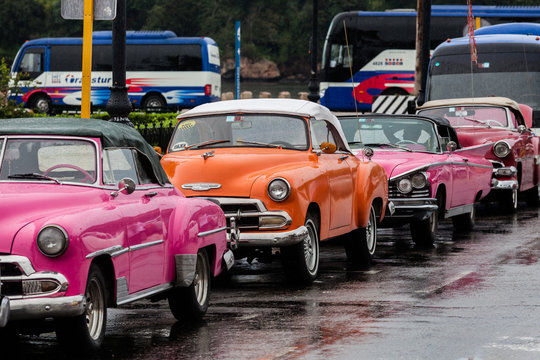 Cuban cars. Typical cuban taxi in Havana, Cuba
