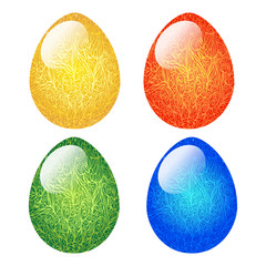 Isolated ornamental Easter eggs