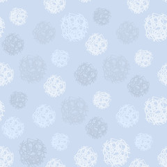 Naklejka premium Seamless pattern with polka dots or snowing in blue tones hand drawn seamless background for web page