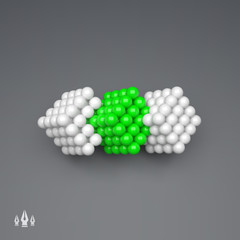 Vector Cube. 3D Concept Illustration for Marketing, Website, Business Presentation. Idea Concept. 3d Spheres Composition. Concept for Science, Technology and Network. Futuristic Technology Style.