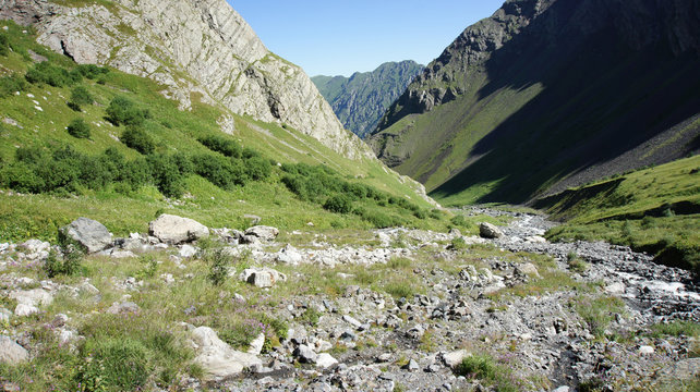 Valley at Greater Caucasus Mountain Range