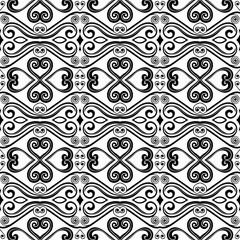 Abstract monochrome seamless hand-drawn pattern.