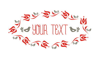 Template with traditional Hungarian floral motif