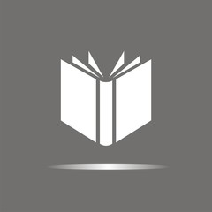 Book icon with shadow on dark background
