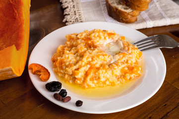 Pumpkin porridge with rice - traditional food