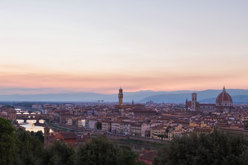 Fototapeta na wymiar Florence panoramic sunset