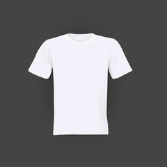 white T-shirt template isolated on black background
