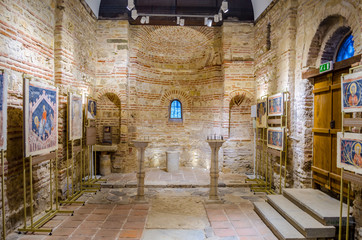 detail of the interior of the church of christ pantocrator in bulgarian unesco heritage city...