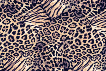 texture of print fabric striped leopard