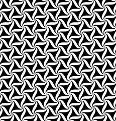 Vector seamless texture. Modern abstract background. Monochrome ornament with a repeating pattern of distorted triangles.