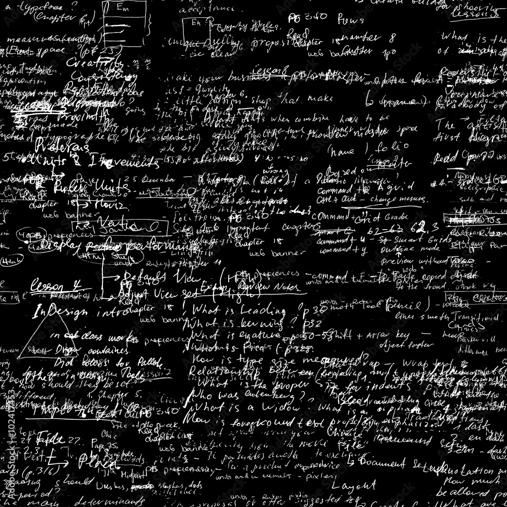 Poster seamless pattern, mathematical operations and elementary functions, endless arithmetic black backgro