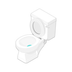 Isometric vector Illustration of a modern Toilet Icon.
White lavatory concept for a household bathroom or W.C.