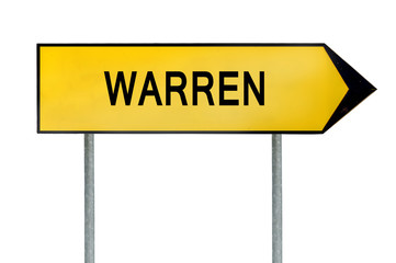 Yellow street concept sign Warren isolated on white
