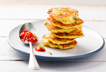  rice fritters  with tomato sauce