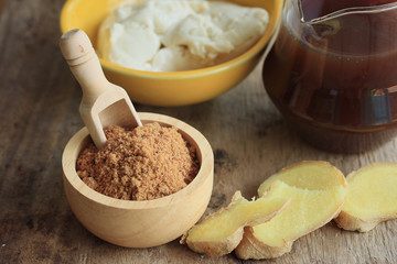 soybean curd and fresh ginger