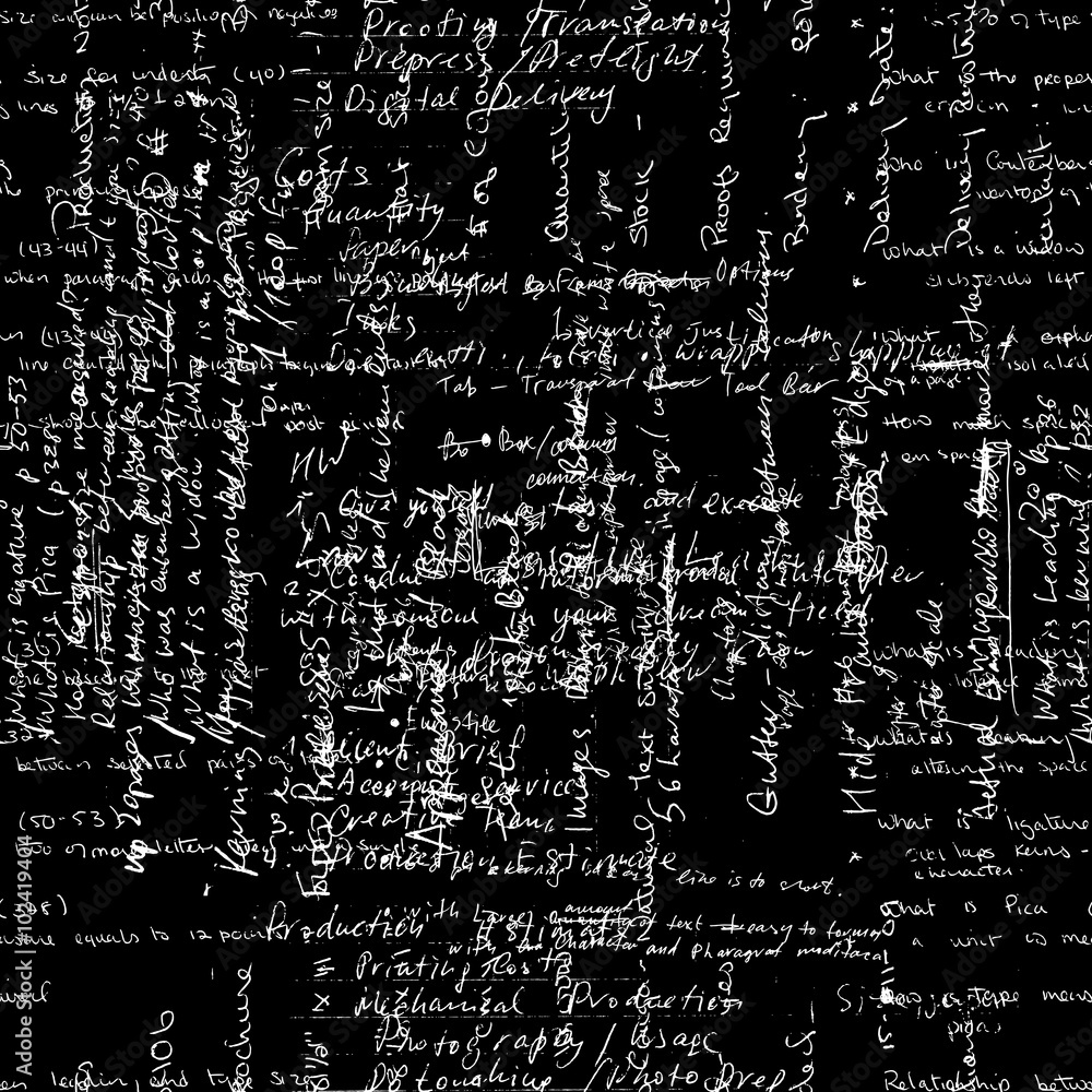 Poster seamless pattern with handwriting text. calligraphy text, black background. natural hand writing sty